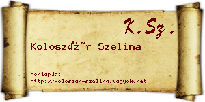 Koloszár Szelina névjegykártya